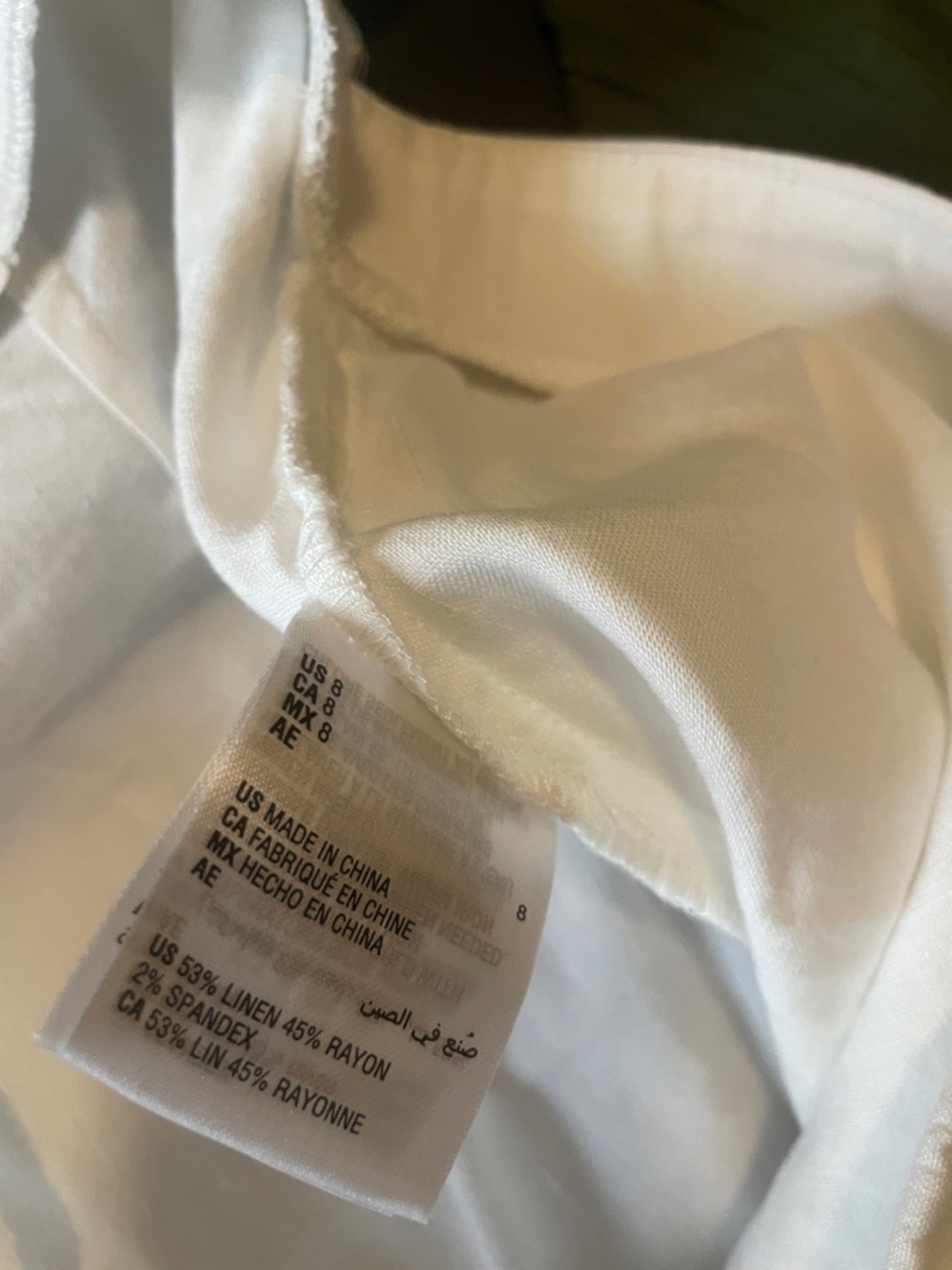 Inc international concepts white wide leg linen blend pants size 8 - Picture 6 of 6